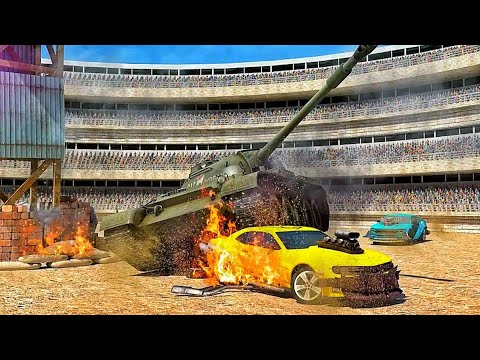  Perang  perangan tank vs mobil  balap 2021 Tank vs Cars 