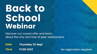 The why and how of peer assessment - Back to School Webinar