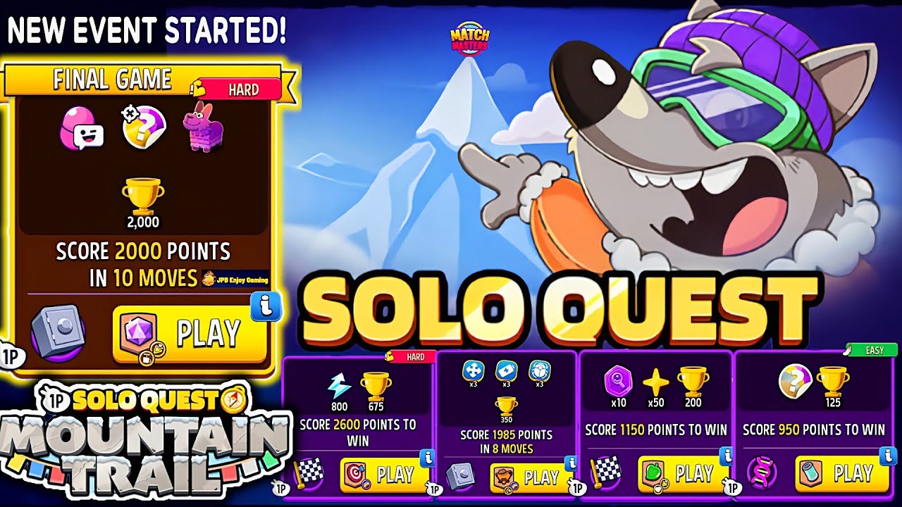 Full~SOLO QUEST~MOUNTAIN TRAIL/5 SOLO/Gem Grab/Bullseye Bash/ Dustville Duel/Jungle Jam/Mutation Lab