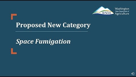 New Space Fumigation Category - Pesticide Licensing and Recertification