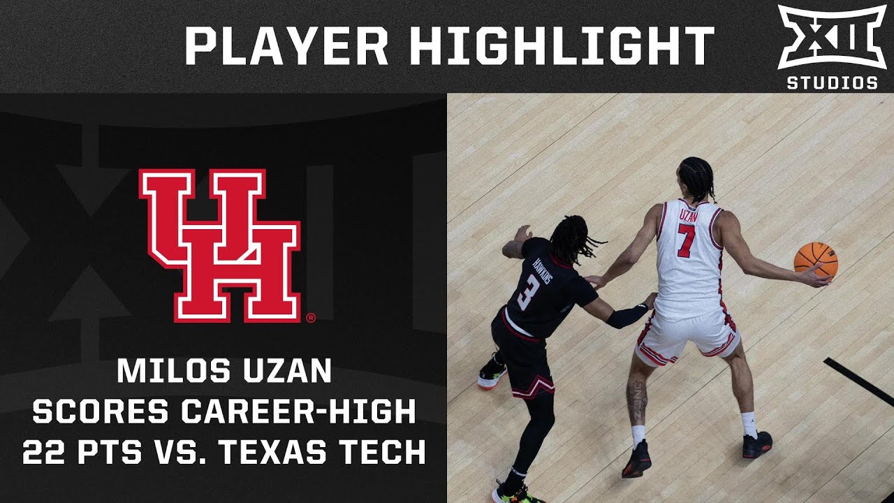 Milos Uzan Scores CareerHigh 22 Pts vs. 10 Texas Tech 202425 Big
