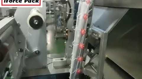 Tea bag with string film vertical bag form fill seal packaging machine testing video