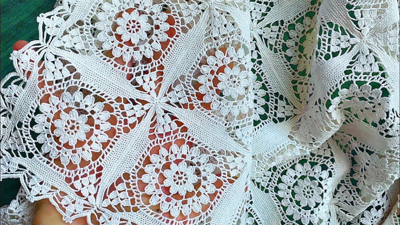 Crochet Lace With Easy Tutorial CROCHET MOTIF & How To Crochet Border of This Motif Crochet Pattern🧶