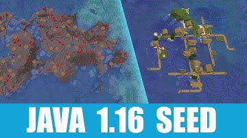 Minecraft Java 1.16 Seed: Spawn on a mushroom island with two ocean temples, plus an island village