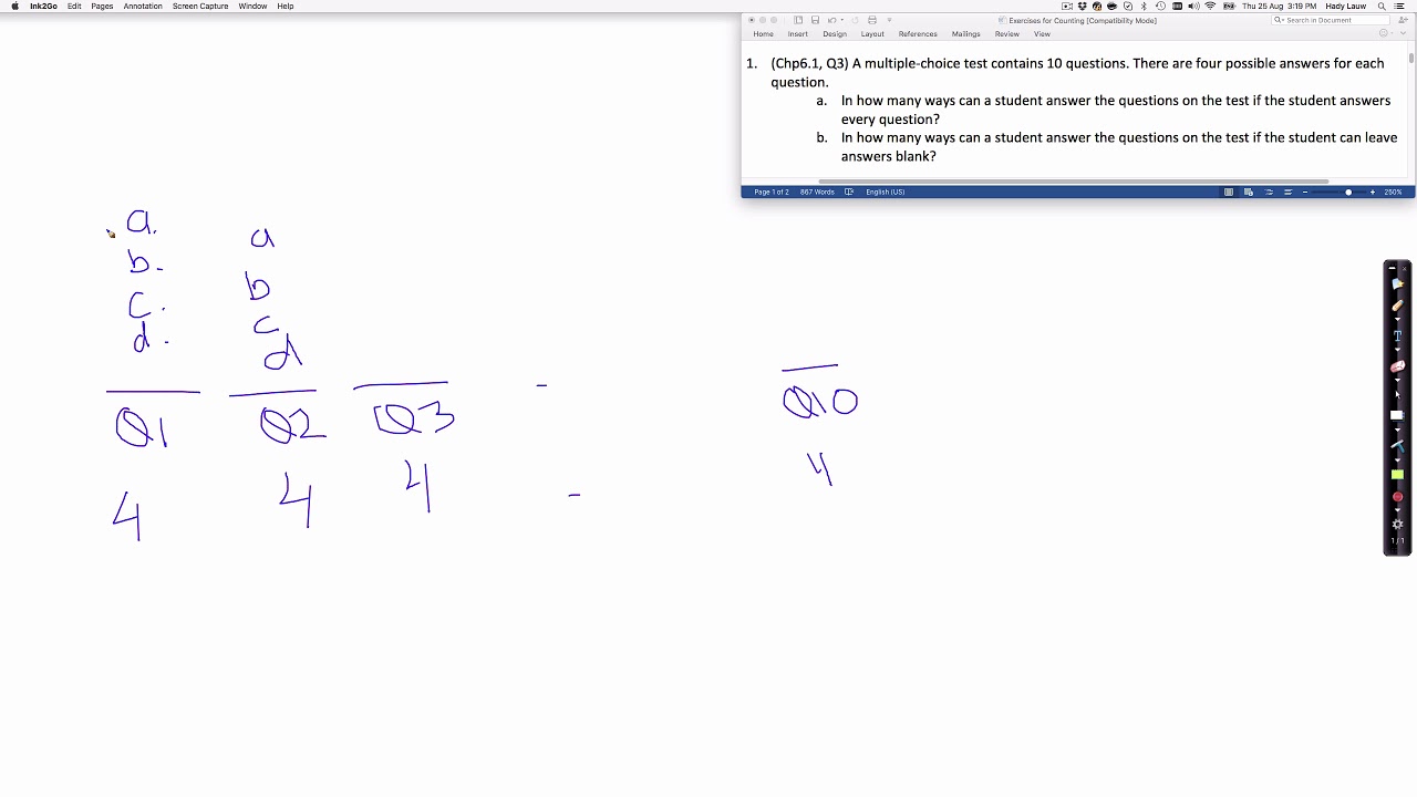 (01) Counting Tutorial Q1 MCQ - YouTube