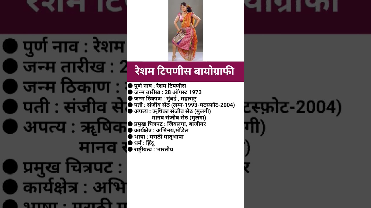 रेशम टिपणीस बायोग्राफी/Resham Tipnis biography in Marathi 