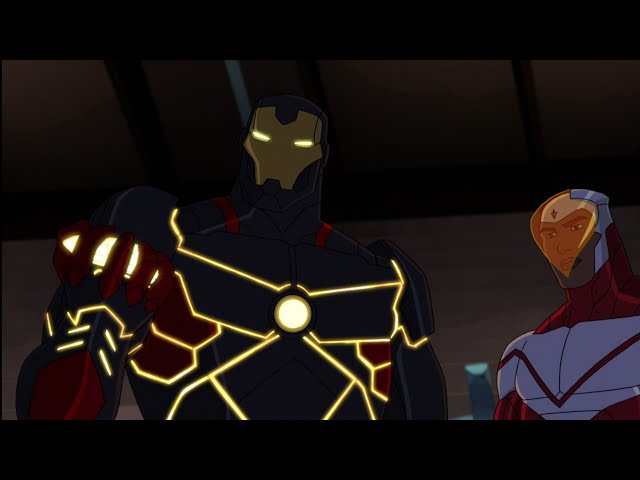 Kang steals Future Arc Reactor | Iron Man's Omega Armour and Future Arc Reactor class=