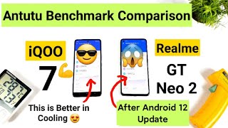 iQOO 7 vs Realme GT Neo 2 Antutu Test After Android 12 Update Shocking Results OMG ???