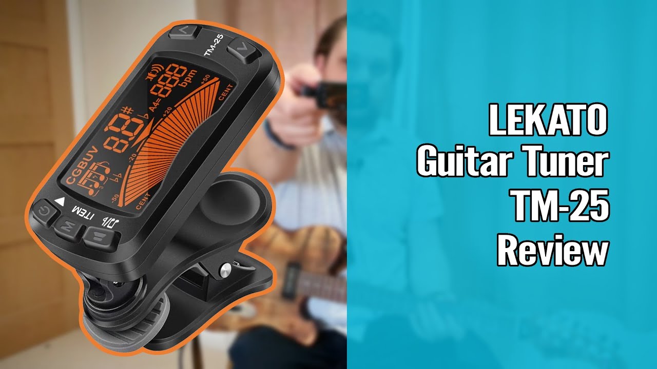 LEKATO TM-25 Metronome Tuner Clip On 3 in 1 Guitar Tuner Metronome Tone Generator for Guitar Bass 