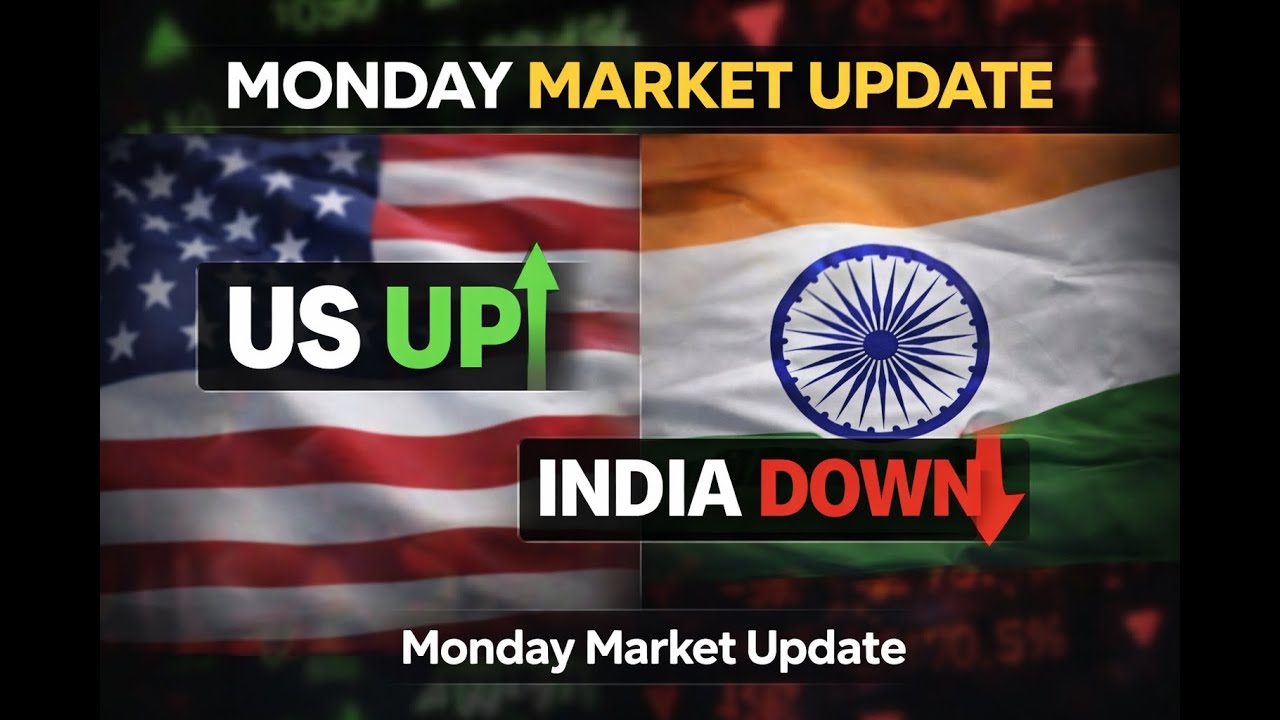 Monday Market Update | US Stocks Rise 📈 India Under Pressure 📉