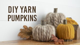 DIY Yarn Wrapped Pumpkins