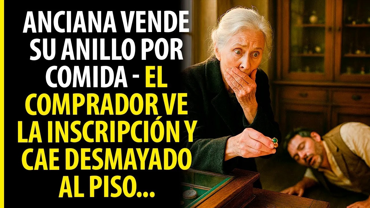 ANCIANA VENDE SU ANILLO POR COMIDA   EL COMPRADOR VE LA INSCRIPCIÓN Y CAE DESMAYADO AL PISO es