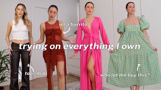 trying on every item of clothing i own *EXTREME CLOSET CLEAN OUT*