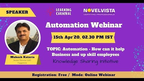 Free Webinar Automation  How can it help Business and upskill employees by NovelVista