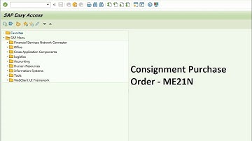 How to create Consignment Purchase order in SAP MM || V2