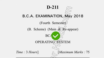 2018 Dcrust BCA 4th Sem Operating System Question Paper