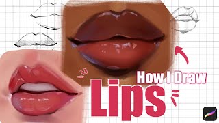 How I Draw Lips - Tutorial (Procreate)