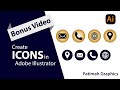 How to Create Icons In Adobe Illustrator | Vector Icons | Phone Icon | E-mail Icon | Glob Icon