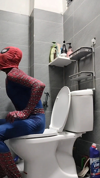 Spiderman in toilet #funny #nutella #toilet #stitch #humor #cleaning #prank #spiderman #comedy