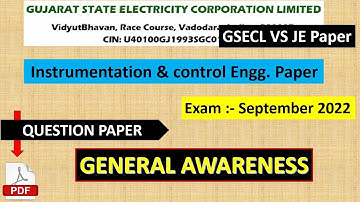 GSECL Vidhut Sahayak question paper 2022 | GSECL Junior engineer instrumentation 2022 question paper