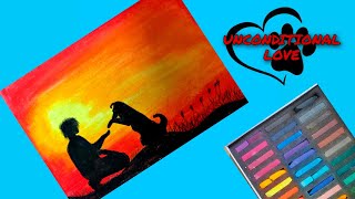 Soft pastel love drawing |unconditional love|pet lover |pastels demostration for beginners screenshot 1