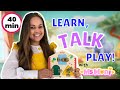Learn to talk  vegetables emotions opposites  shapes  toddler learning with ms moni