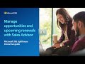 Manage Sales Advisor in #microsoft365 #lighthouse