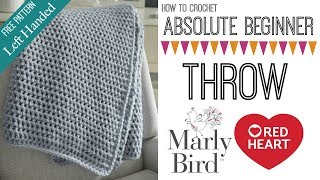How to Crochet Beginner Crochet Throw Left Handed
