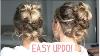 5 MINUTE EASY BUN UPDO FOR ANY OCCASION! Short, Medium and Long  Hairstyles.
