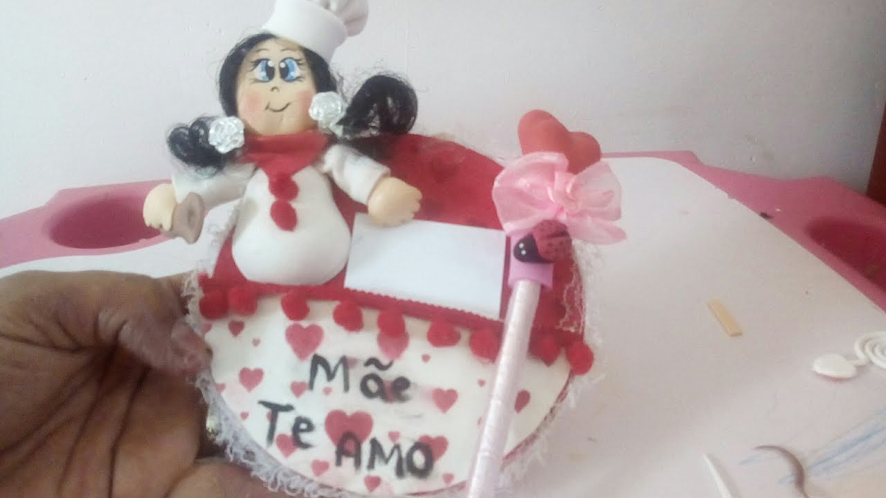 porta recados cozinheira 3d em Eva