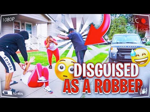 I Followed My WIFE DISGUISED As A ROBBER PRANK