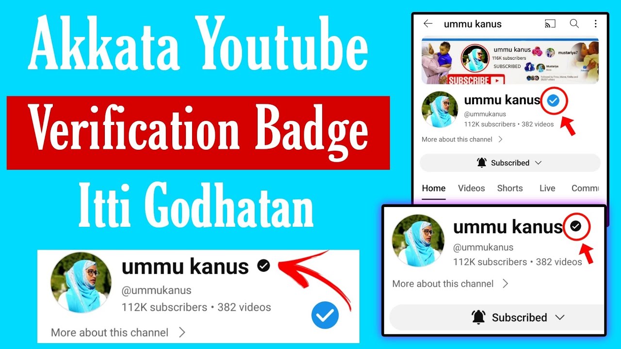 Akkata Youtube irratti Verification Badge Itti Godhatan