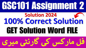 GSC101 Assignment 2 2024 || GSC101 Assignment 2 solution 2024 || GSC101 assignment 2 solution 2023