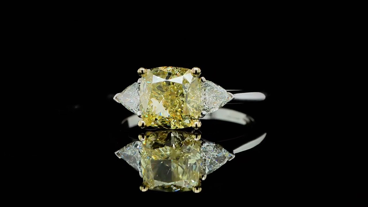 Inspirez-Vous - Nouvelle Collection De Bijoux En Diamant 2025 30 - Orogem Jewelers 2.19 Ct Fancy Yellow Cushion Diamond Three Stone Ring – Gia Certified - Orogem Jewelers