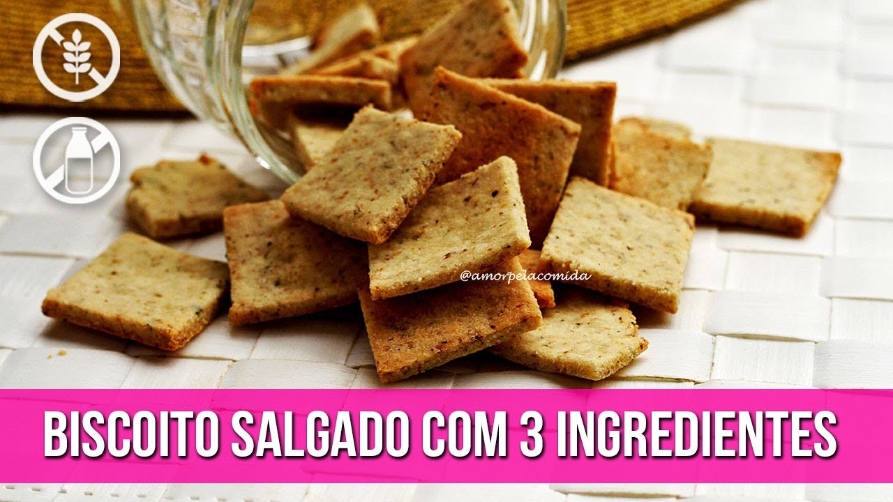 BISCOITO SALGADO LOW CARB COM 3 INGREDIENTES VEGANO YouTube