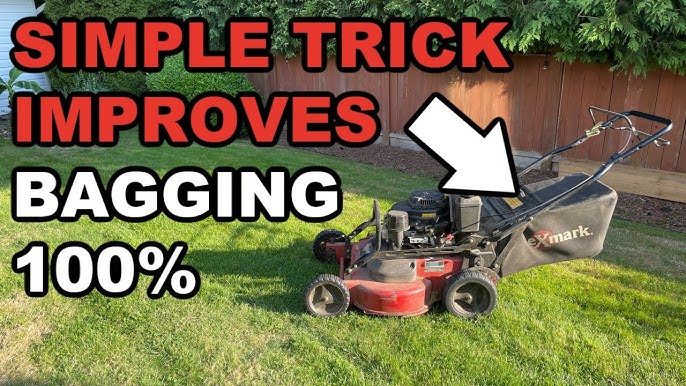 Lawn mower not bagging grass common causes diagram