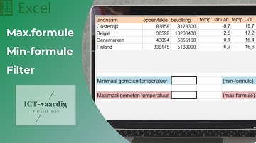 Excel -  max.formule, min.formule & zoekfilter