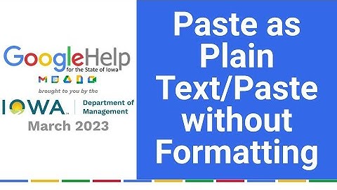 Paste as Plain Text/Paste without Formatting
