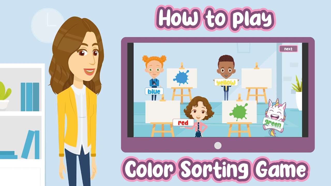 Fun PowerPoint Color Sorting Game Learn English with Englicorn YouTube
