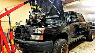 5.3 LS Silverado Engine Removal / Swap Without Pulling The Hood  400hp Build