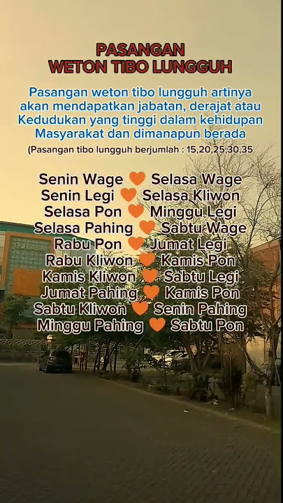 Weton tibo Lungguh #weton#neptu#primbon#pasaranjawa#jodoh