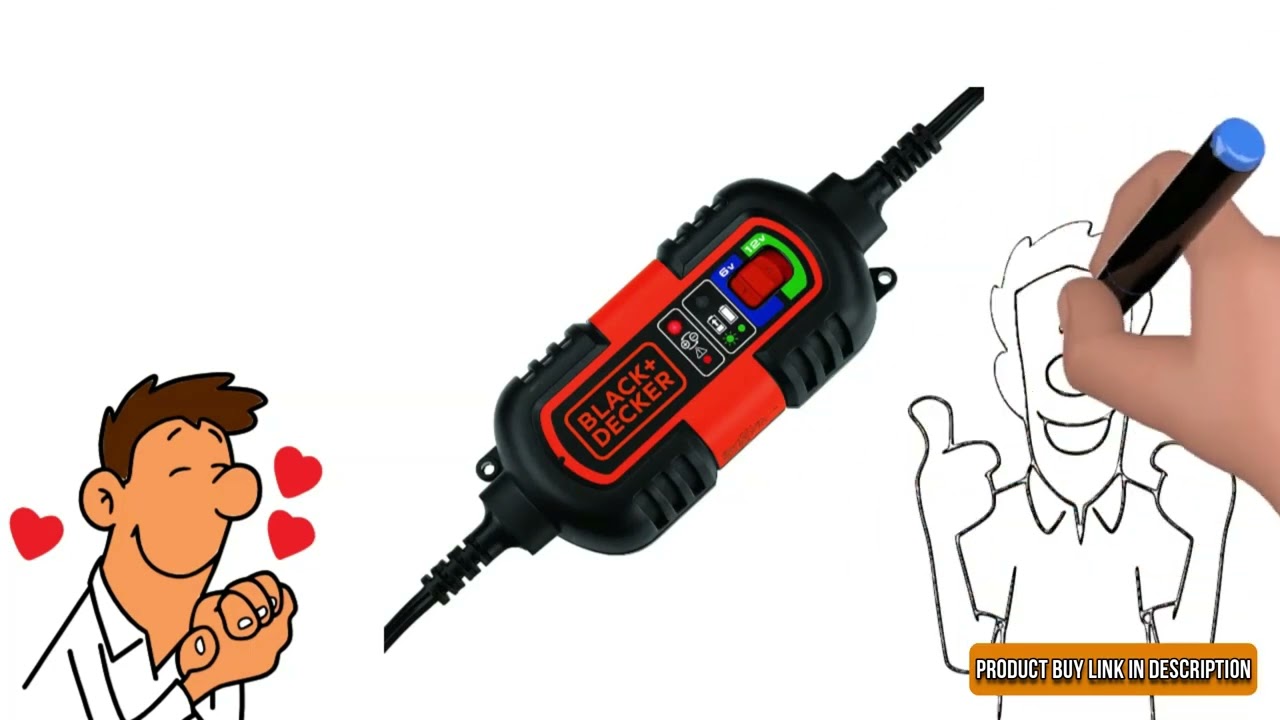 BLACK DECKER BM3B Fully Automatic 6V 12V Battery Charger Maintainer Explain  With Doodly Animation 