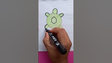 circle drawing of a turtle #learn #satisfying #drawingforbeginners #shorts
