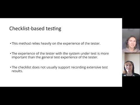 Test design techniques:  Use case testing, Checklist-based, White-box test design techniques