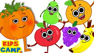 five little fruits jumping on the bed fruit song nursery rhymes kidscamp