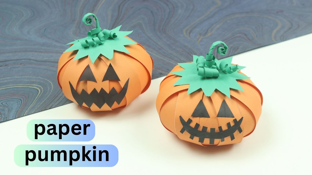 How to make a halloween paper pumpkin - B+C Guides