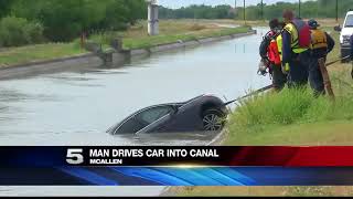Man Recovering After Driving Vehicle into Canal