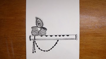 Bansuri beautiful drawing  | Flute drawing | shree Krishna bansuri