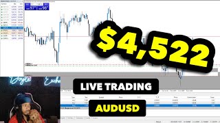 Live Trading (AUDUSD): $4,522 In 60 Minutes Using Supply & Demand Strategy | FOREX