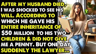 "Shocking Will Revelation After Husband's Death: $50 Million Left to Kids, Widow Gets Nothing!"